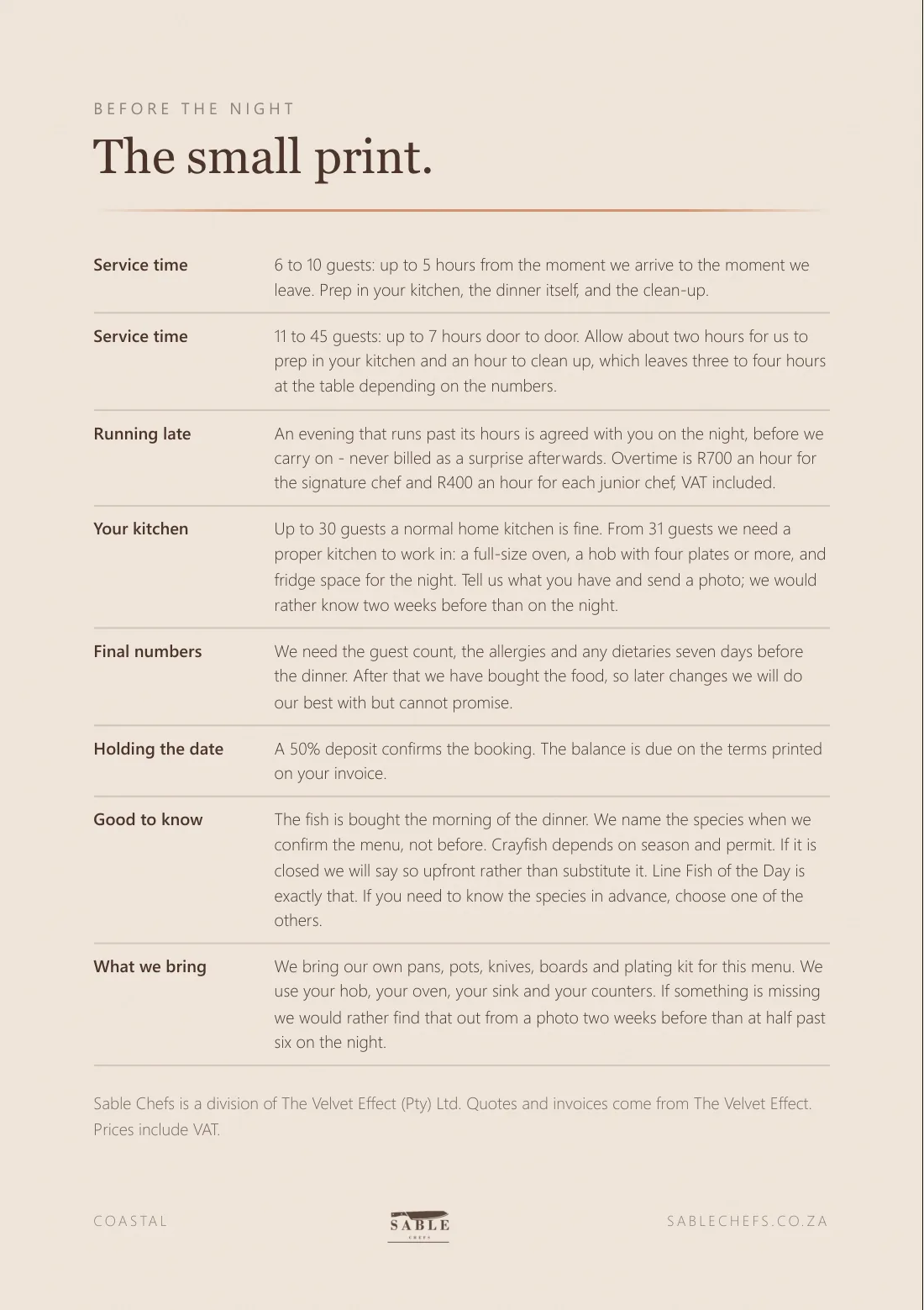 Coastal menu, page 7