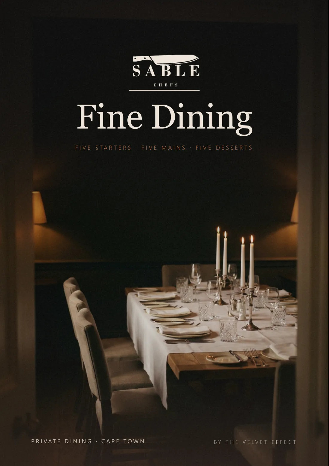 Fine Dining menu, page 1