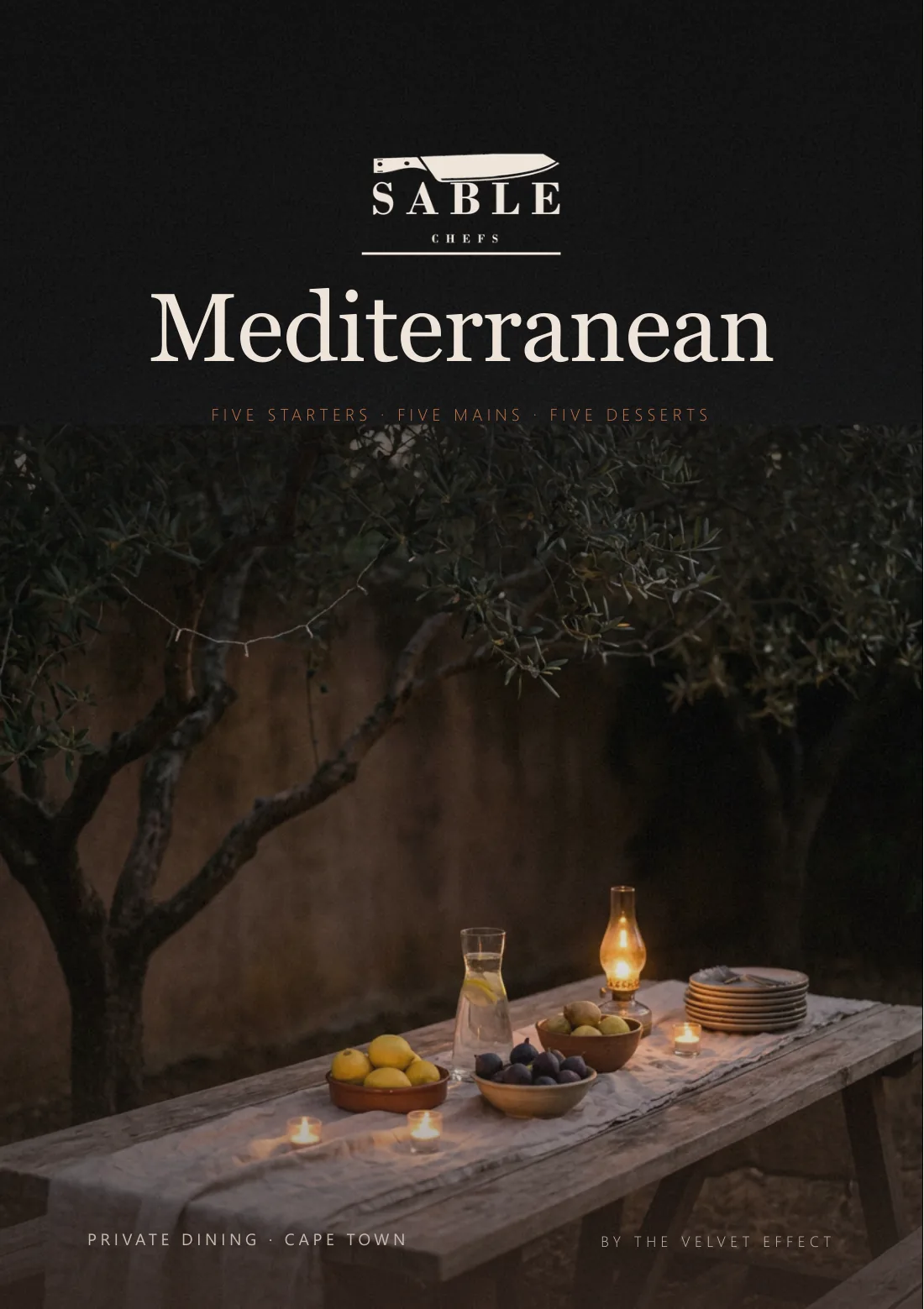 Mediterranean menu, page 1