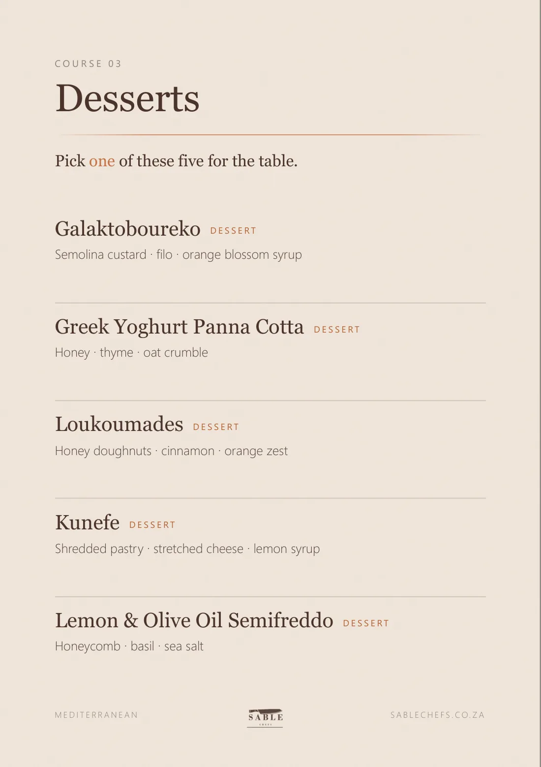 Mediterranean menu, page 5