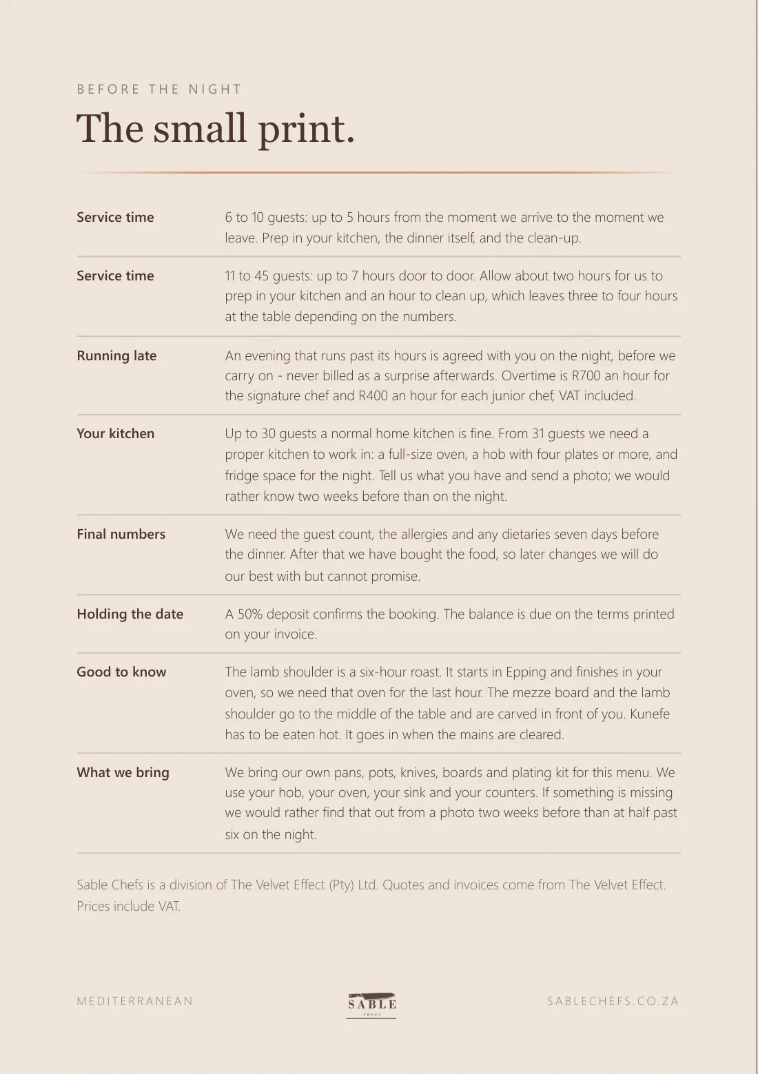 Mediterranean menu, page 7