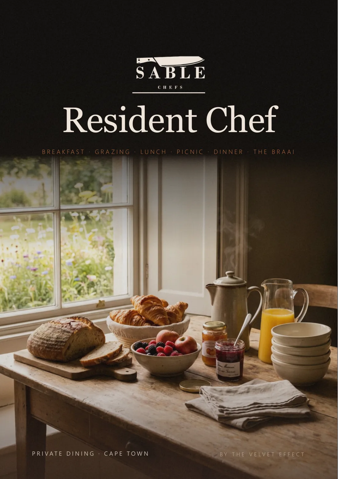 Resident Chef menu, page 1