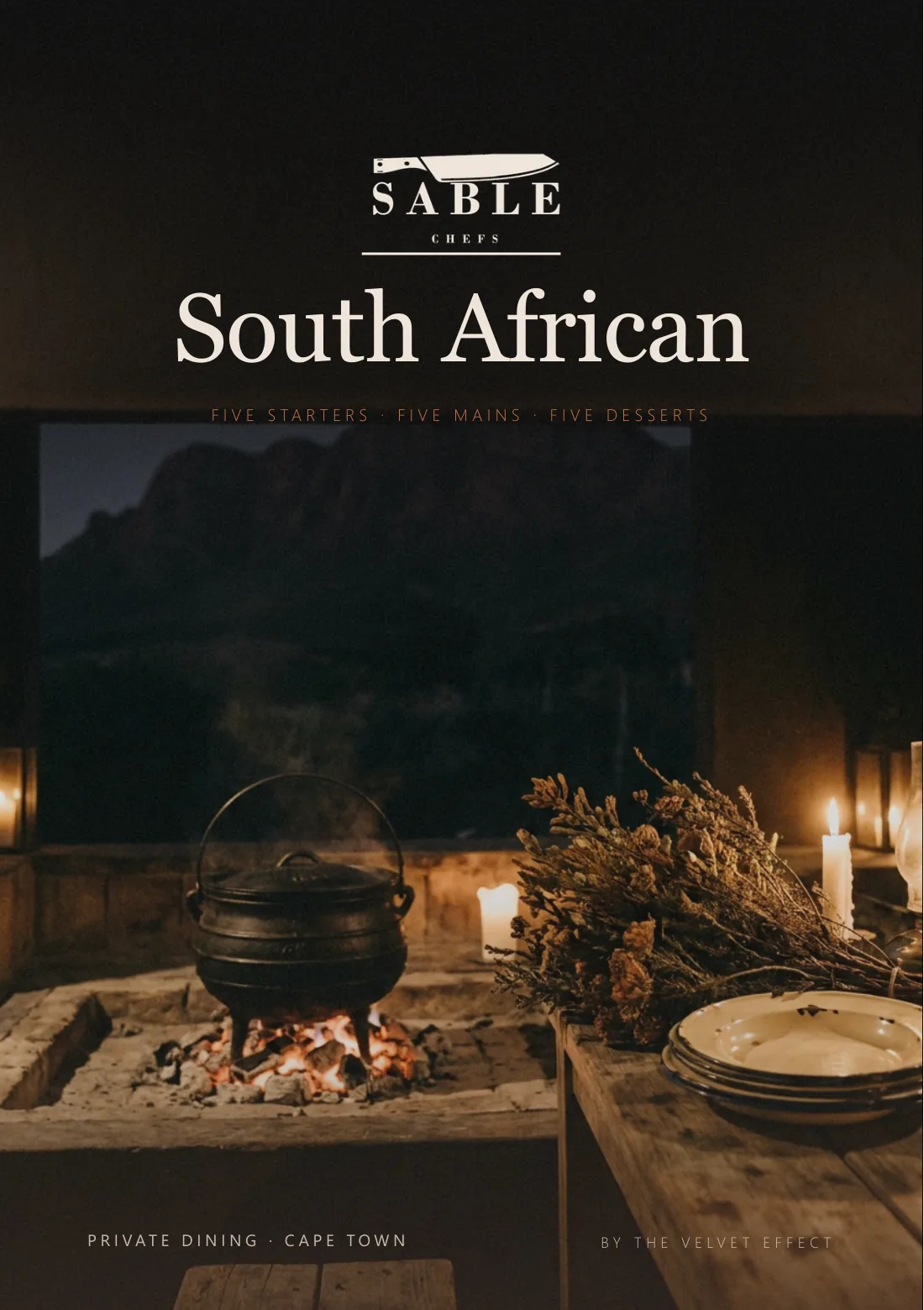 South African menu, page 1