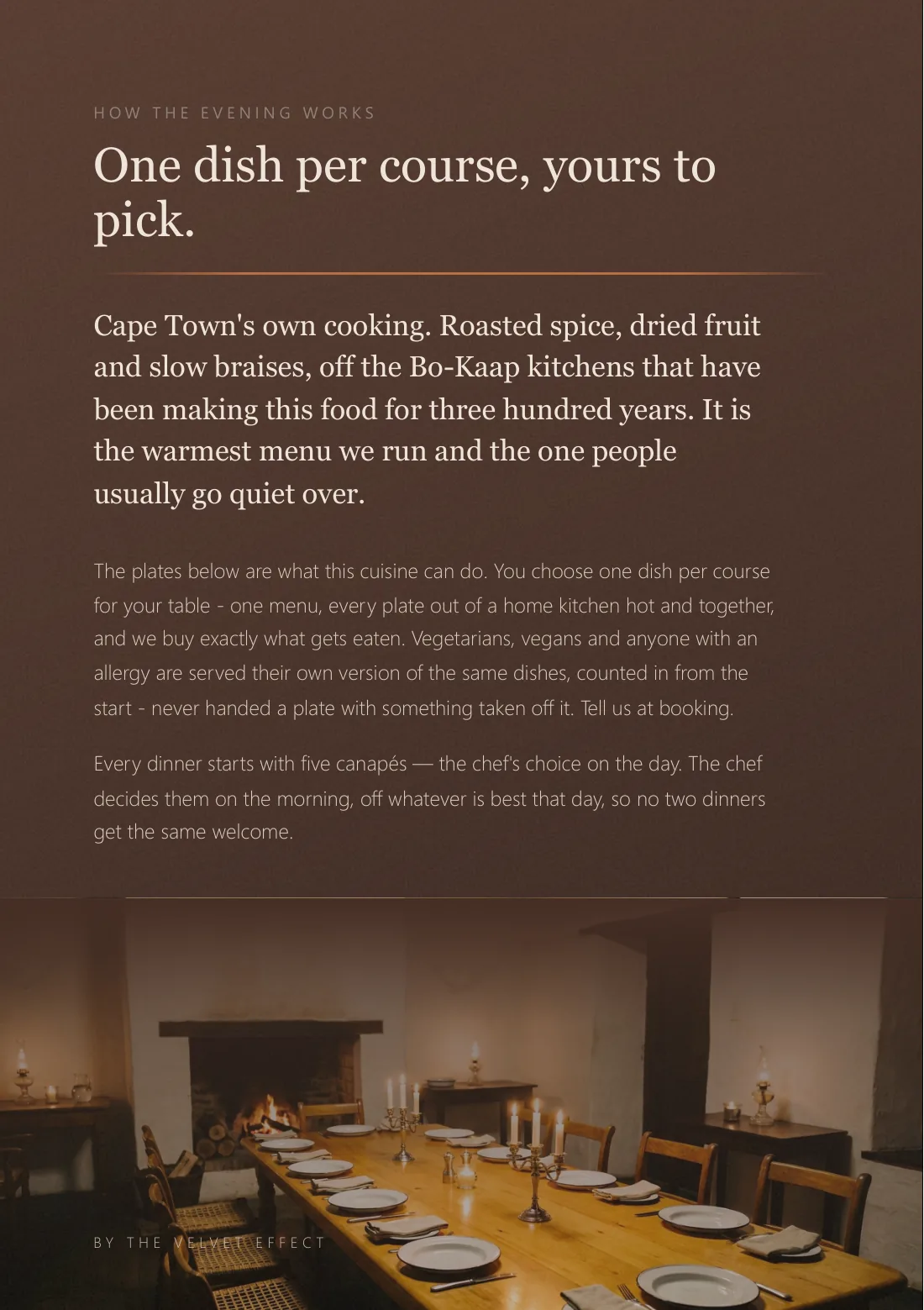 South African menu, page 2