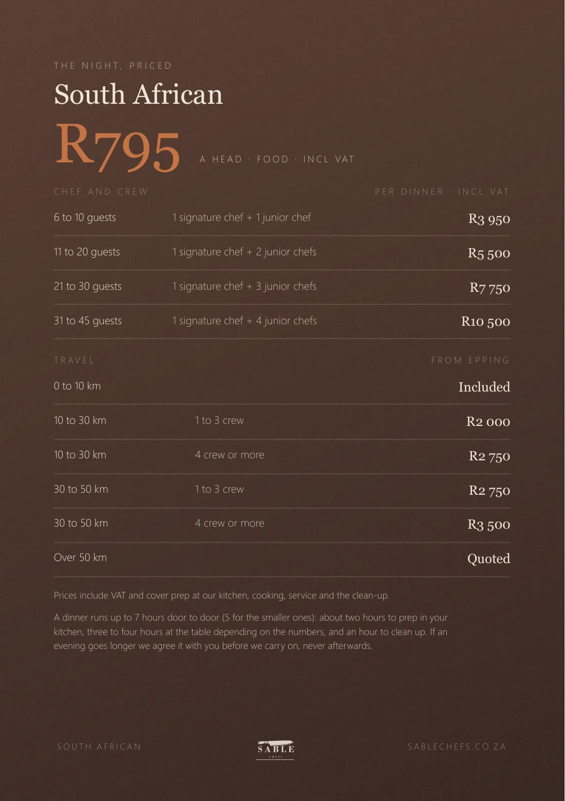 South African menu, page 6