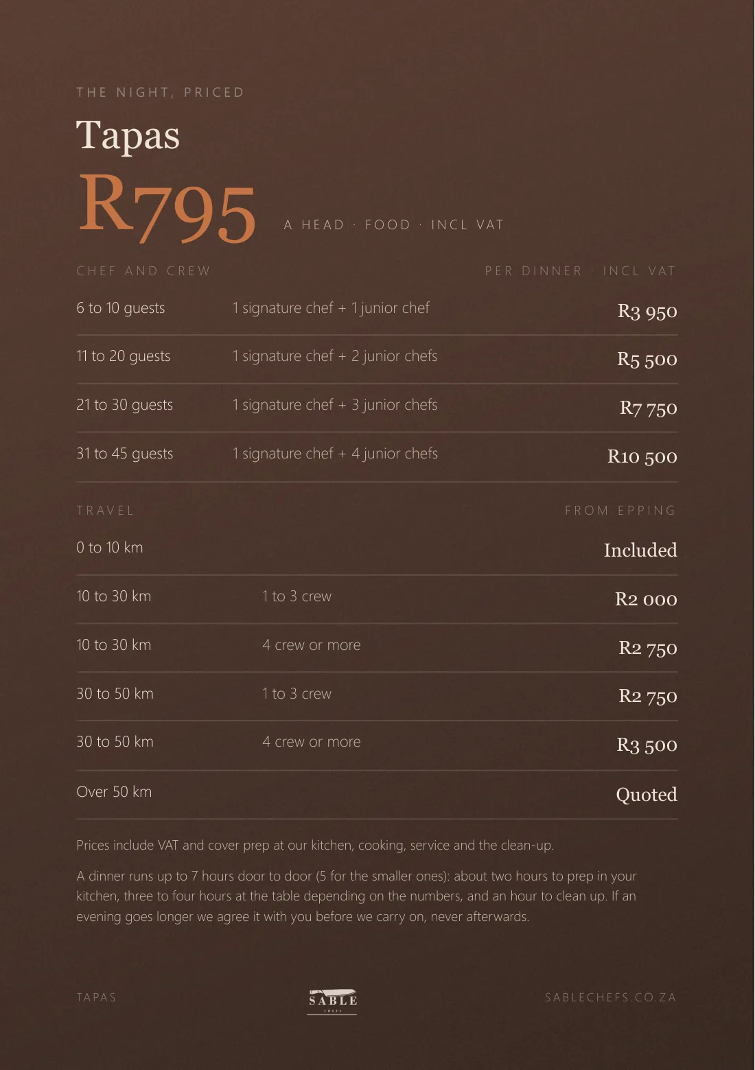 Tapas menu, page 6