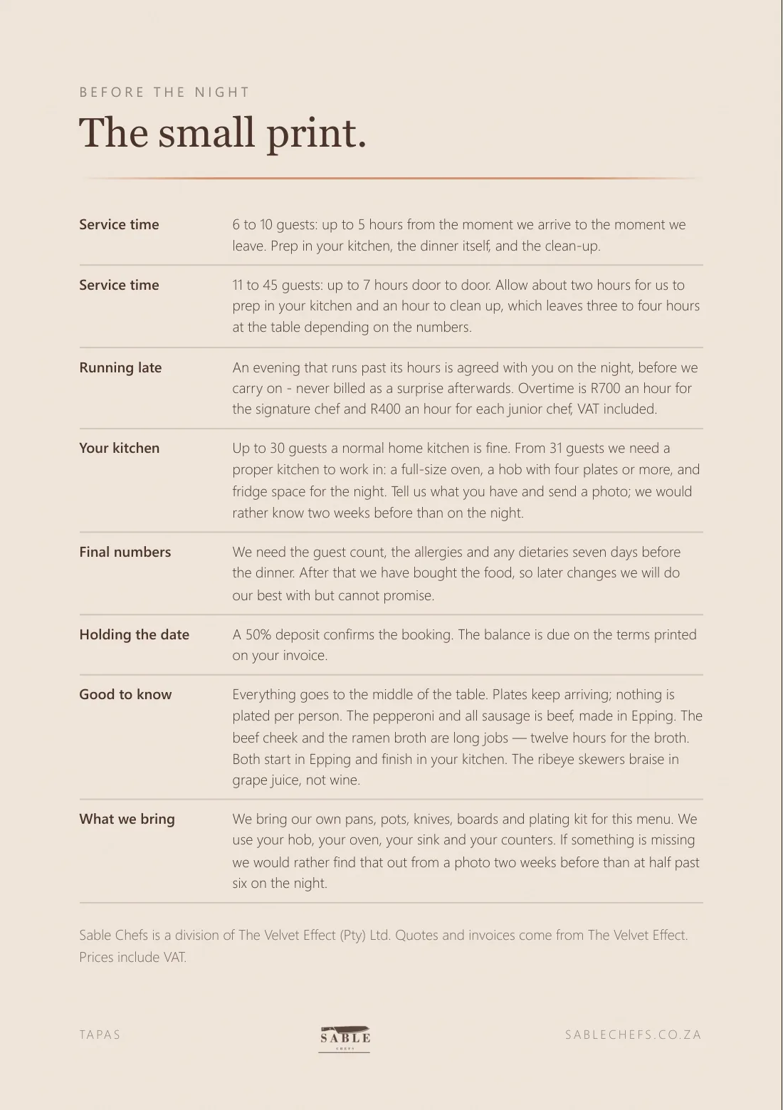 Tapas menu, page 7
